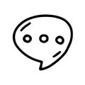 wait speech bubble line vector doodle simple icon