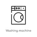outline washing machine with dots vector icon. isolated black simple line element illustration from ultimate glyphicons concept. Royalty Free Stock Photo