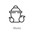 outline waste vector icon. isolated black simple line element illustration from ecology concept. editable vector stroke waste icon