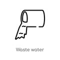 outline waste water vector icon. isolated black simple line element illustration from nature concept. editable vector stroke waste