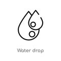 outline water drop vector icon. isolated black simple line element illustration from nature concept. editable vector stroke water Royalty Free Stock Photo