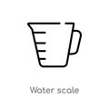 outline water scale vector icon. isolated black simple line element illustration from measurement concept. editable vector stroke Royalty Free Stock Photo