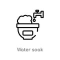 outline water soak vector icon. isolated black simple line element illustration from cleaning concept. editable vector stroke Royalty Free Stock Photo