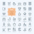 Outline web icon set - Hotel services Royalty Free Stock Photo