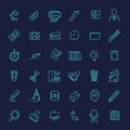 Outline web icon set - Office Royalty Free Stock Photo