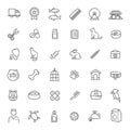 Outline web icon set - pet, vet, pet shop, types of pets