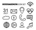 Outline Web Icon Set for Smartphone, Smart Watch, Web, Internet. Vector Design Objects. Line Buttons. Royalty Free Stock Photo