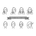 Outline web icons - beauty treatment, face care, mask