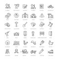 Outline web icons set - building, construction and home repair tools Royalty Free Stock Photo