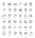 Outline web icons set - building, construction and home repair tools Royalty Free Stock Photo