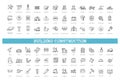 Outline web icons set - building, construction and home repair tools Royalty Free Stock Photo