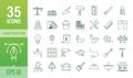 Outline web icons set. Construction and home repair tools, building. Work safety. Vector stock illustration. Royalty Free Stock Photo