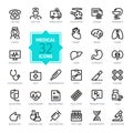 Outline web icons set - Medicine and Health symbols