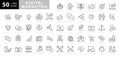Outline web icons set - Search Engine Optimization. Royalty Free Stock Photo