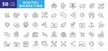Outline web icons set - Search Engine Optimization. Royalty Free Stock Photo