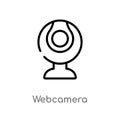 outline webcamera vector icon. isolated black simple line element illustration from computer concept. editable vector stroke Royalty Free Stock Photo