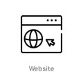 outline website vector icon. isolated black simple line element illustration from strategy concept. editable vector stroke website