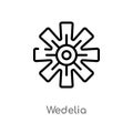 outline wedelia vector icon. isolated black simple line element illustration from nature concept. editable vector stroke wedelia