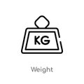 outline weight vector icon. isolated black simple line element illustration from delivery and logistic concept. editable vector