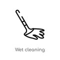 outline wet cleaning vector icon. isolated black simple line element illustration from hygiene concept. editable vector stroke wet Royalty Free Stock Photo