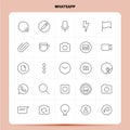 OutLine 25 WhatsApp Icon set. Vector Line Style Design Black Icons Set. Linear pictogram pack. Web and Mobile Business ideas Royalty Free Stock Photo