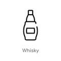 outline whisky vector icon. isolated black simple line element illustration from alcohol concept. editable vector stroke whisky