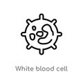 outline white blood cell vector icon. isolated black simple line element illustration from human body parts concept. editable Royalty Free Stock Photo