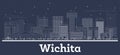 Outline Wichita Kansas City Skyline with White Buildings