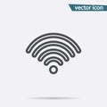 Outline Wifi icon vector. Flat wireless symbol isolated on white background. Trendy internet concept