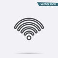 Outline Wifi icon vector. Flat wireless symbol isolated on white background. Trendy internet concept