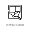 outline window cleaner vector icon. isolated black simple line element illustration from cleaning concept. editable vector stroke