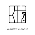 outline window cleanin vector icon. isolated black simple line element illustration from cleaning concept. editable vector stroke Royalty Free Stock Photo