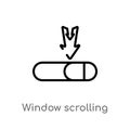 outline window scrolling medium vector icon. isolated black simple line element illustration from education concept. editable