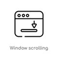 outline window scrolling right vector icon. isolated black simple line element illustration from user interface concept. editable Royalty Free Stock Photo