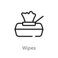 outline wipes vector icon. isolated black simple line element illustration from beauty concept. editable vector stroke wipes icon