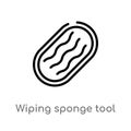 outline wiping sponge tool vector icon. isolated black simple line element illustration from cleaning concept. editable vector