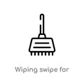 outline wiping swipe for floors vector icon. isolated black simple line element illustration from cleaning concept. editable