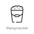 outline wiping tray tool vector icon. isolated black simple line element illustration from cleaning concept. editable vector