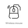 outline wireless mouse vector icon. isolated black simple line element illustration from technology concept. editable vector Royalty Free Stock Photo