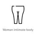 outline woman intimate body part vector icon. isolated black simple line element illustration from medical concept. editable