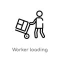 outline worker loading vector icon. isolated black simple line element illustration from people concept. editable vector stroke