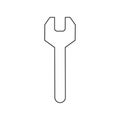 Outline wrench icon. Service button. Spanner symbol