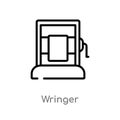 outline wringer vector icon. isolated black simple line element illustration from miscellaneous concept. editable vector stroke