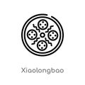 outline xiaolongbao vector icon. isolated black simple line element illustration from asian concept. editable vector stroke