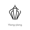 outline ylang-ylang vector icon. isolated black simple line element illustration from nature concept. editable vector stroke ylang