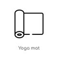 outline yoga mat vector icon. isolated black simple line element illustration from health concept. editable vector stroke yoga mat