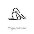 outline yoga posture vector icon. isolated black simple line element illustration from sports concept. editable vector stroke yoga