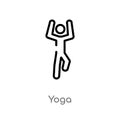 outline yoga vector icon. isolated black simple line element illustration from activities concept. editable vector stroke yoga