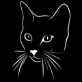 Outline of young cat muzzles Royalty Free Stock Photo