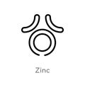 outline zinc vector icon. isolated black simple line element illustration from zodiac concept. editable vector stroke zinc icon on